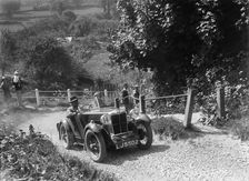 1932 MG M type taking part in a West Hants Light Car Club Trial, Ibberton Hill, Dorset, 1930s. Artist: Bill Brunell
