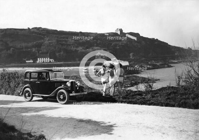 1932 Standard Little Nine saloon at Royal Bay, Jersey Artist: Unknown.