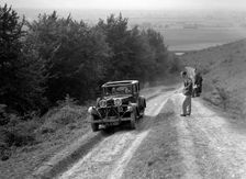 1933 Talbot 75 2276 cc competing in a Talbot CC trial. Artist: Bill Brunell
