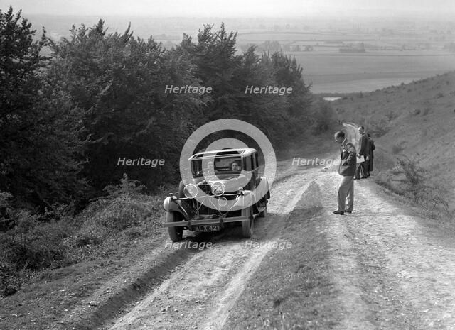 1933 Talbot 75 2276 cc competing in a Talbot CC trial. Artist: Bill Brunell.