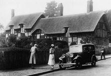 1933 Triumph Super Nine Saloon at Anne Hathaway's cottage, Shottery, Warwickshire, c1933