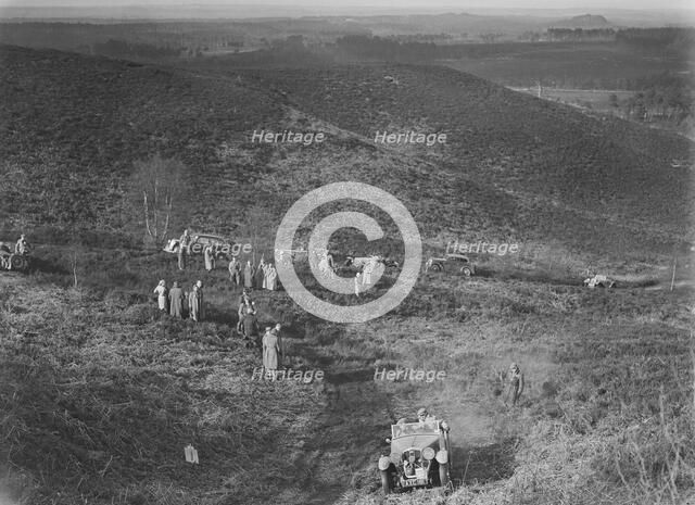 1933 Wolseley Hornet 2-seater sports taking part in a motoring trial, late 1930s. Artist: Bill Brunell.