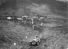 1933 Wolseley Hornet 2-seater sports taking part in a motoring trial, late 1930s. Artist: Bill Brunell