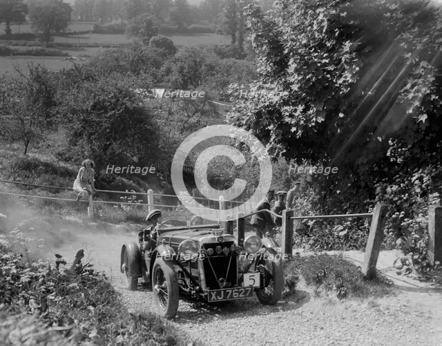 1933 Crossley Ten taking part in a West Hants Light Car Club Trial, Ibberton Hill, Dorset, 1930s. Artist: Bill Brunell.