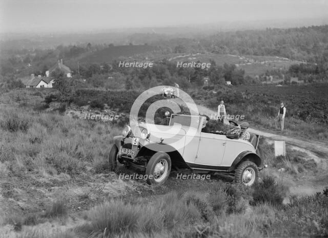 1933 Ford V8 taking part in the NWLMC Lawrence Cup Trial, 1937. Artist: Bill Brunell.