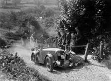 1933 MG J1 taking part in a West Hants Light Car Club Trial, Ibberton Hill, Dorset, 1930s. Artist: Bill Brunell