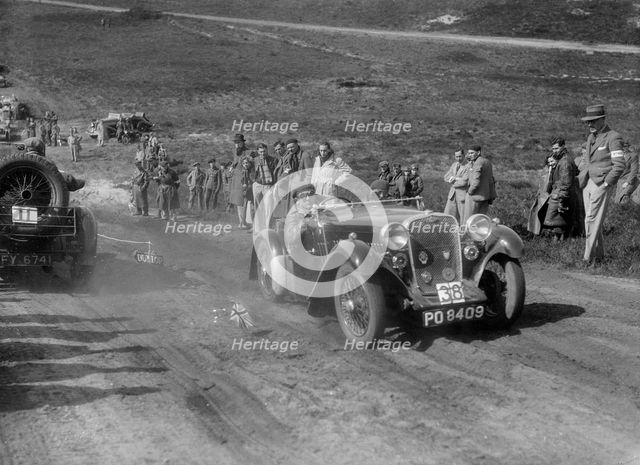 1933 Singer competing in a motoring trial, Bagshot Heath, Surrey, 1930s. Artist: Bill Brunell.