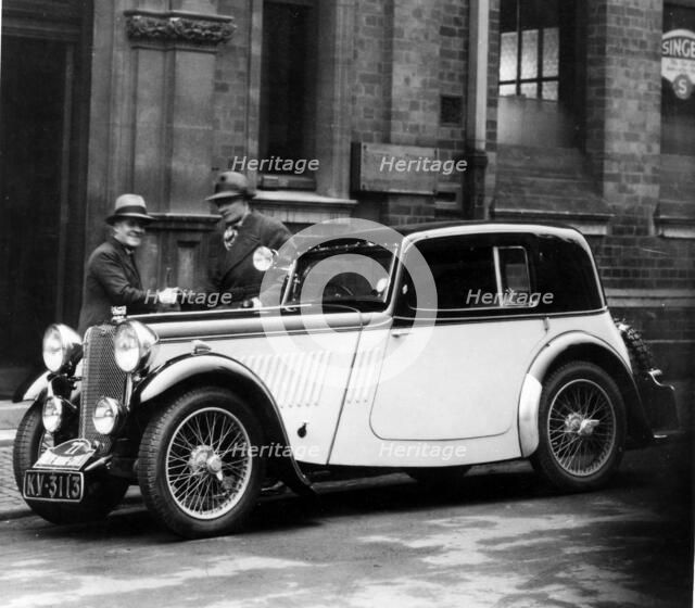 1933 Singer Nine Sports Coupe for Monte Carlo Rally, driver Stanley Barnes Artist: Unknown.