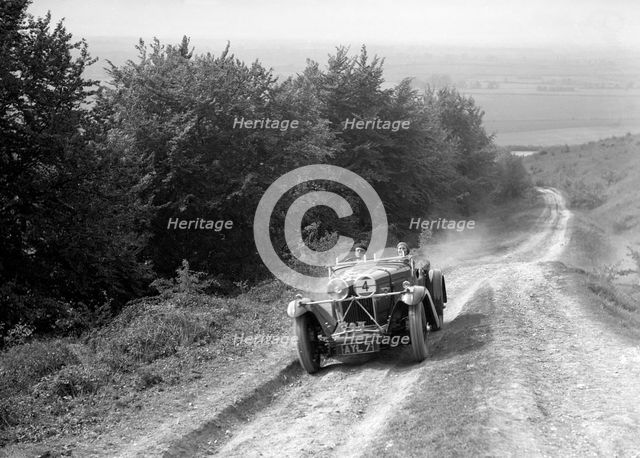1934 Talbot 105 2970 cc competing in a Talbot CC trial. Artist: Bill Brunell.