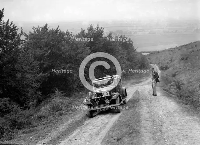 1934 Talbot 75 2276 cc competing in a Talbot CC trial. Artist: Bill Brunell.