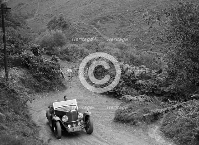 1934 Triumph taking part in a motoring trial in Devon, late 1930s. Artist: Bill Brunell.