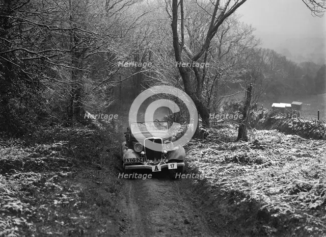 1934 Ford V8 tourer taking part in a motoring trial, late 1930s. Artist: Bill Brunell.