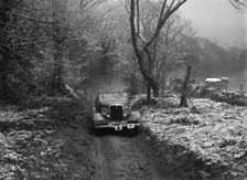 1934 Ford V8 tourer taking part in a motoring trial, late 1930s. Artist: Bill Brunell