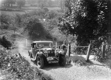 1934 Riley Kestrel taking part in a West Hants Light Car Club Trial, Ibberton Hill, Dorset, 1930s. Artist: Bill Brunell