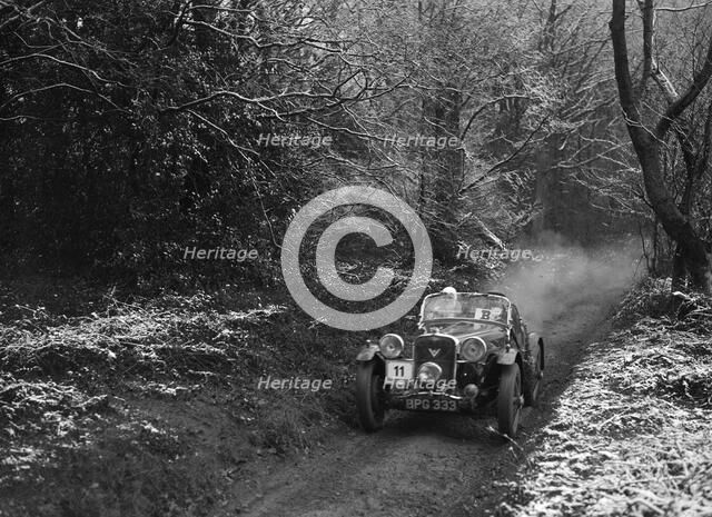 1934 Singer Le Mans taking part in a motoring trial, late 1930s. Artist: Bill Brunell.