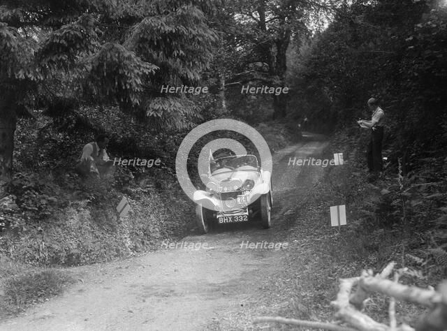 1934 Singer Le Mans of the Candidi Provocatores team taking part in a motoring trial, late 1930s. Artist: Bill Brunell.