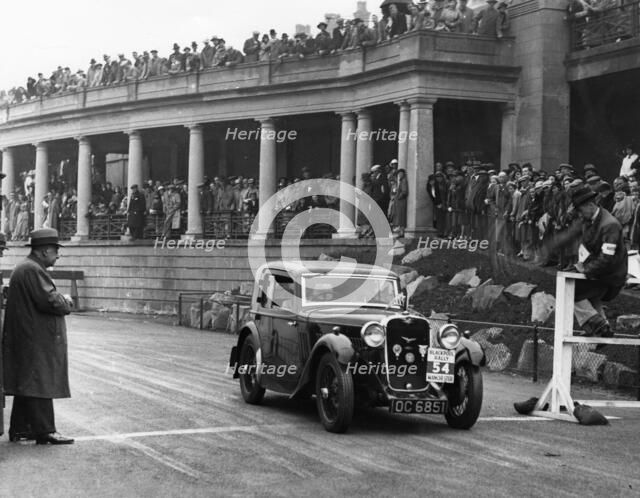 1934 Singer Nine Sports Coupe on Blackpool Rally Artist: Unknown.
