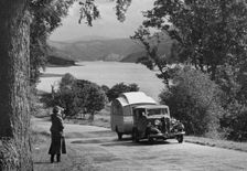 1934 Standard Sixteen with caravan. Creator: Unknown