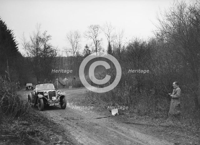 1935 972 cc Singer competing in the Great West Motor Club Thatcher Trophy, 1938. Artist: Bill Brunell.