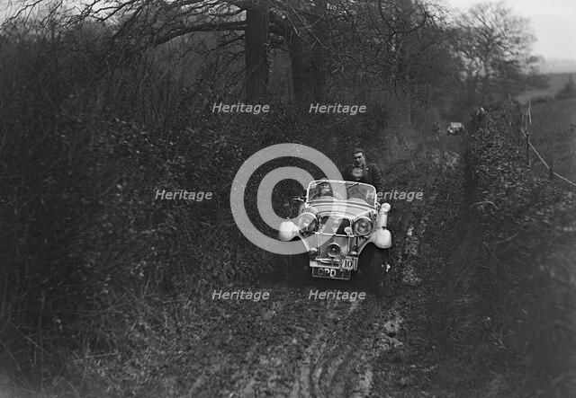 1935 1496 cc Singer Le Mans taking part in a motoring trial, 1936. Artist: Bill Brunell.