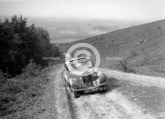 1935 Talbot 10 1185 cc competing in a Talbot CC trial. Artist: Bill Brunell.