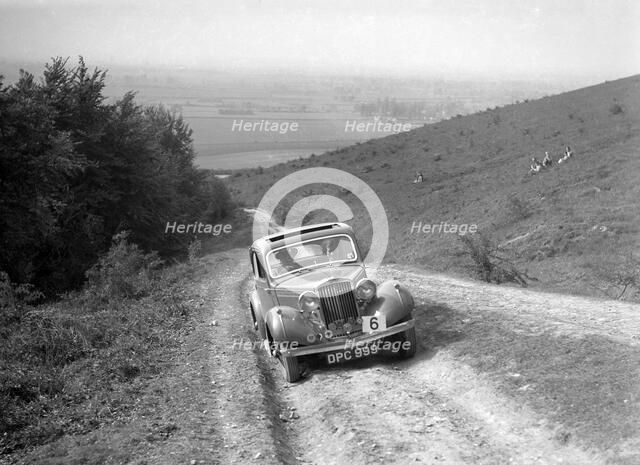 1935 Talbot 10 1185 cc competing in a Talbot CC trial. Artist: Bill Brunell.