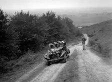 1935 Talbot 75 2276 cc competing in a Talbot CC trial. Artist: Bill Brunell