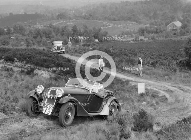 1935 Frazer-Nash BMW 315/40 taking part in the NWLMC Lawrence Cup Trial, 1937. Artist: Bill Brunell.