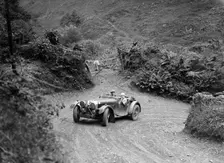 1935 Jaguar SS 90 2-seater taking part in a motoring trial, late 1930s. Artist: Bill Brunell