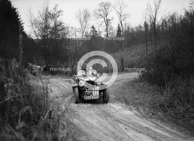 1935 MG Magnette competing in the Great West Motor Club Thatcher Trophy, 1938. Artist: Bill Brunell.