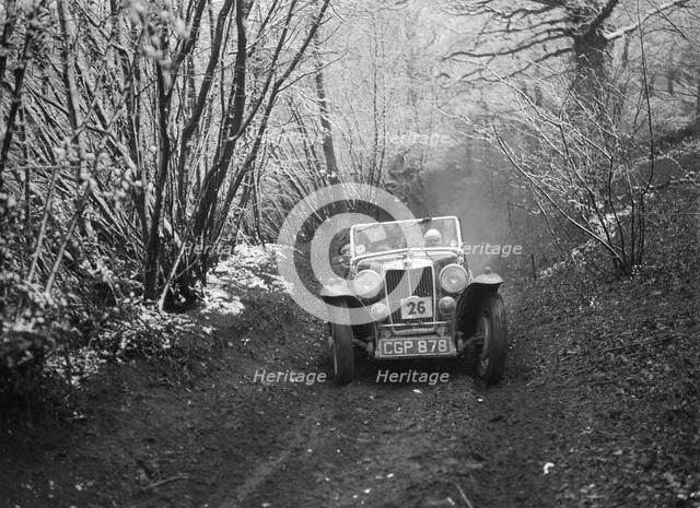 1935 MG NA Magnette taking part in a motoring trial, late 1930s. Artist: Bill Brunell.