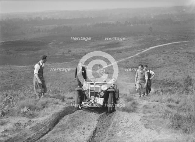 1935 MG PA taking part in the NWLMC Lawrence Cup Trial, 1937. Artist: Bill Brunell.