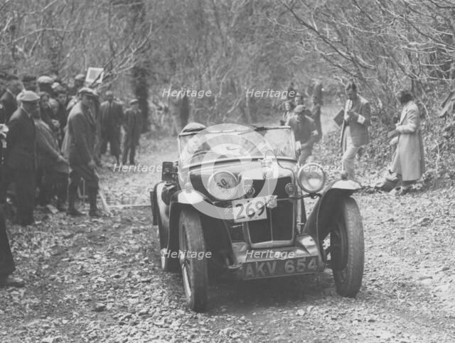 1935 MG PA Midget on the MCC Land's End Trial, 1939. Artist: Unknown