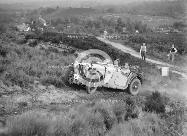 1935 MG PA of RM Andrews taking part in the NWLMC Lawrence Cup Trial, 1937. Artist: Bill Brunell.