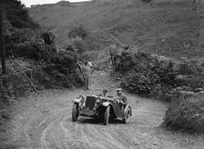 1935 Singer Le Mans 2-seater taking part in a motoring trial, late 1930s. Artist: Bill Brunell