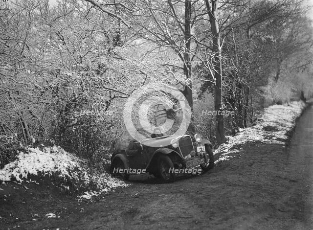 1935 Singer Le Mans taking part in a motoring trial, late 1930s. Artist: Bill Brunell.
