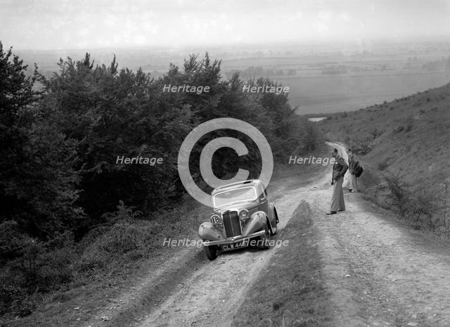 1936 Talbot 10 1185 cc competing in a Talbot CC trial. Artist: Bill Brunell.