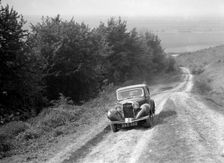 1936 Talbot 10 1185 cc competing in a Talbot CC trial. Artist: Bill Brunell