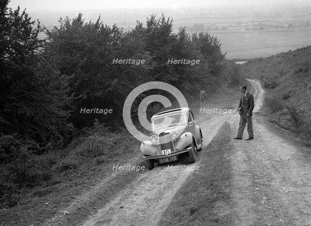 1936 Talbot 10 1185 cc competing in a Talbot CC trial. Artist: Bill Brunell.