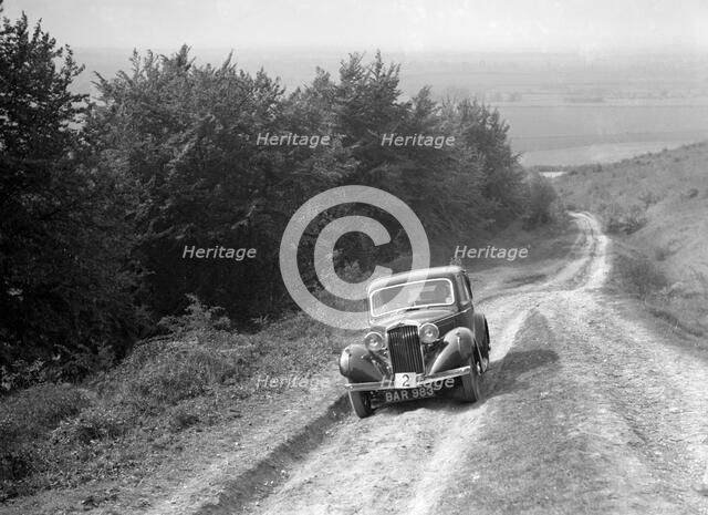 1936 Talbot 10 1185 cc competing in a Talbot CC trial. Artist: Bill Brunell.