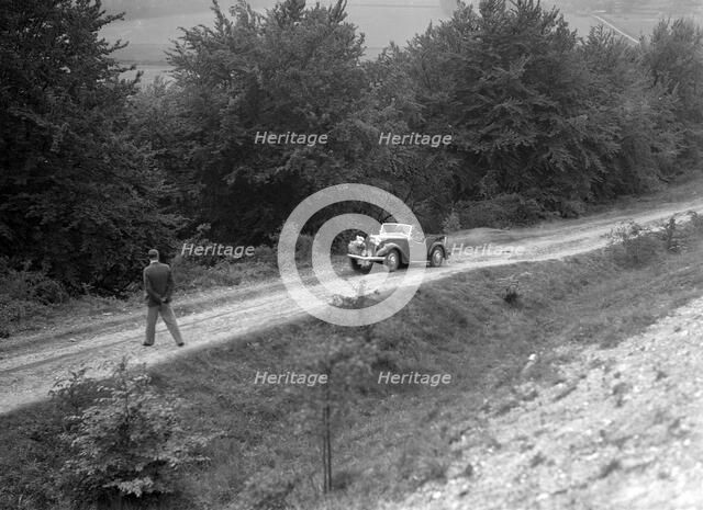 1936 Talbot 10 1185 cc competing in a Talbot CC trial. Artist: Bill Brunell.