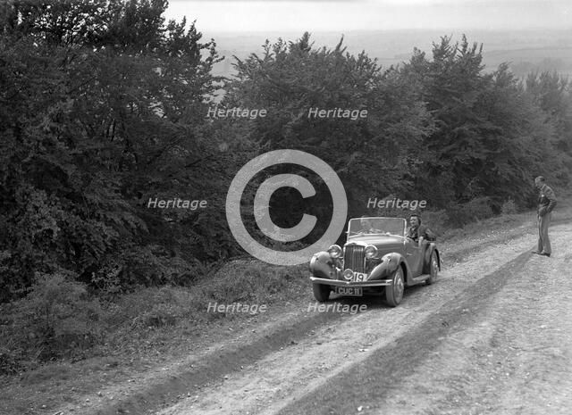 1936 Talbot 10 1185 cc competing in a Talbot CC trial. Artist: Bill Brunell.
