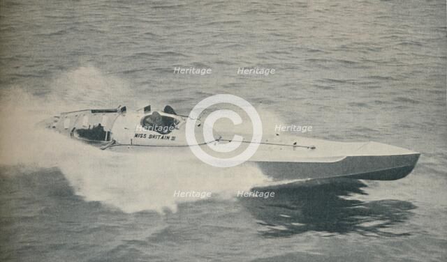 '1936 world's fastest single-engined boat  Miss Britain III', 1936. Artist: Unknown.