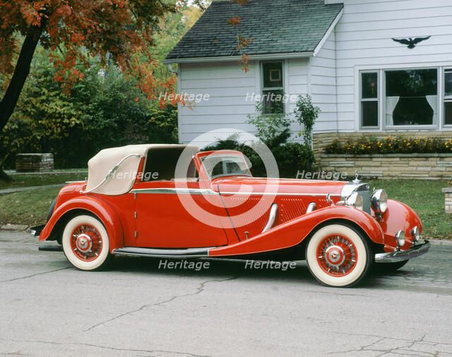 1936 Mercedes Benz 500K Sedanca Drophead. Artist: Unknown.