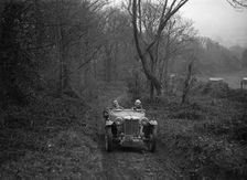 1936 MG TA taking part in a motoring trial, late 1930s. Artist: Bill Brunell