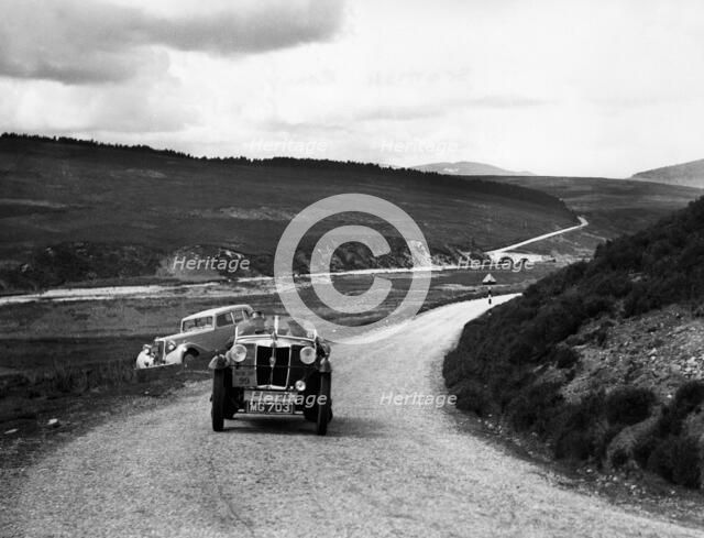 1936 MG M type Midget on Scottish rally Artist: Unknown.