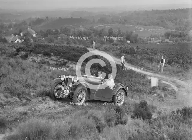 1936 MG PB of R Green taking part in the NWLMC Lawrence Cup Trial, 1937. Artist: Bill Brunell.