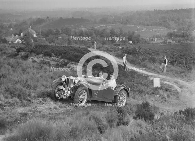 1936 MG PB of R Green taking part in the NWLMC Lawrence Cup Trial, 1937. Artist: Bill Brunell.