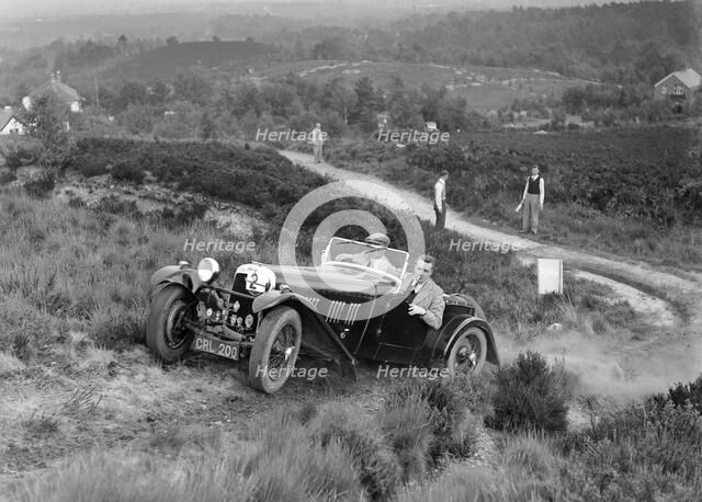 1937 HRG 2-seater sports of WP Uglow taking part in the NWLMC Lawrence Cup Trial, 1937. Artist: Bill Brunell.
