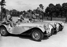 1937 Jaguar SS100 2 1/2 litre team on Welsh rally, 1937